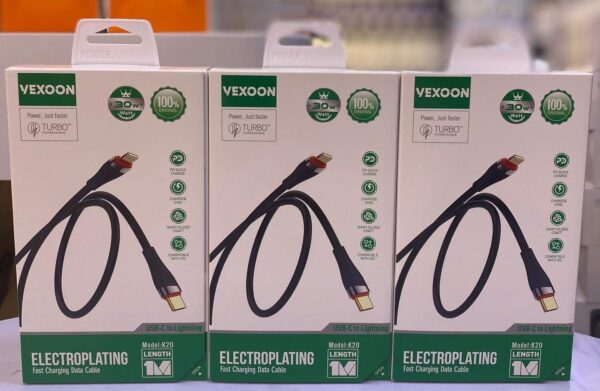 VEXOON ELECTROPLATING Fast Charging Data Cable (USB-C to Lightning)
