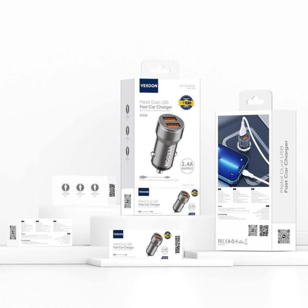 VEXOON Metal Dual USB Fast Car Charger